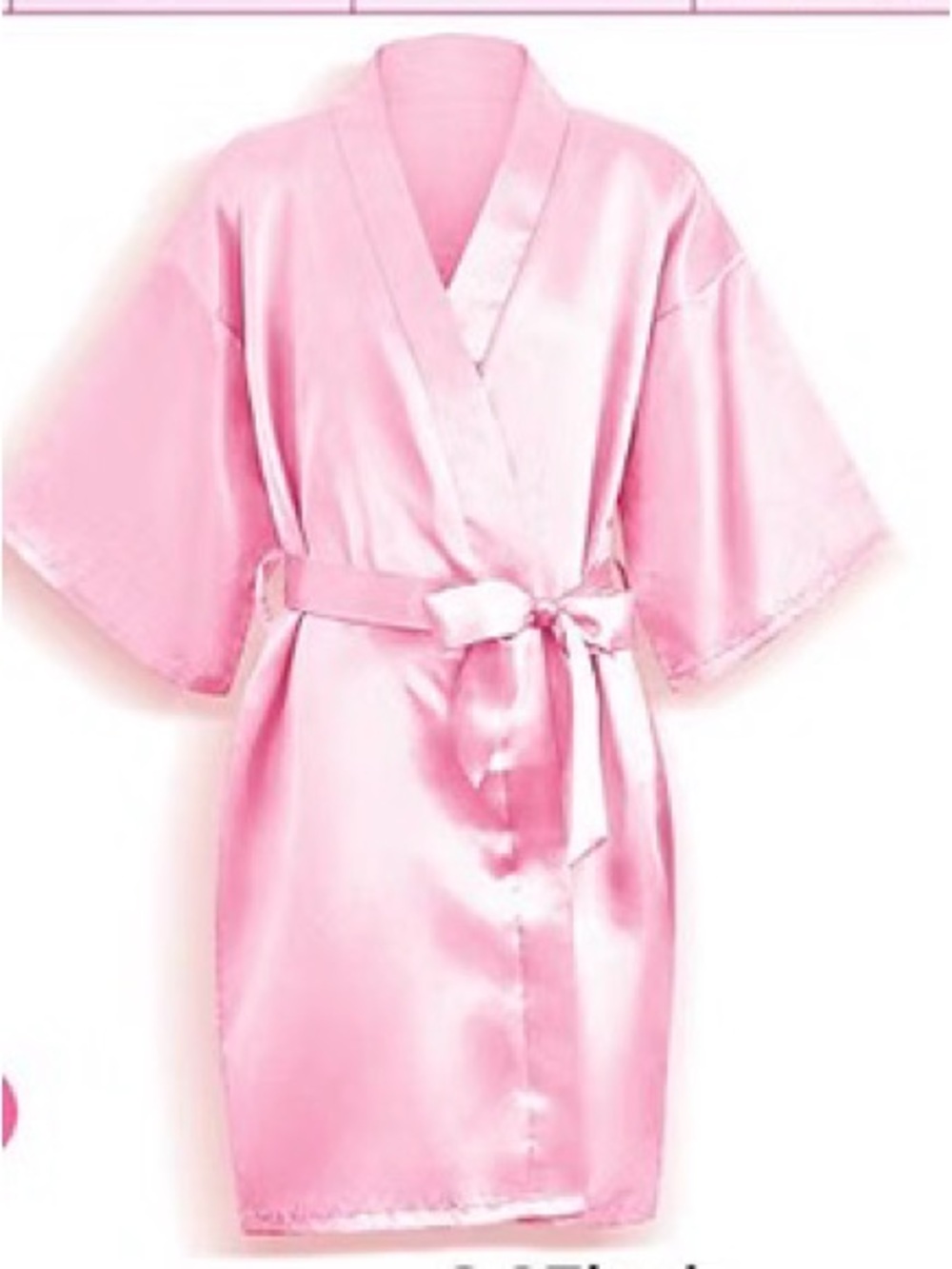Silky Pink Satin Robe with Waist Tie size 14 ( youth )